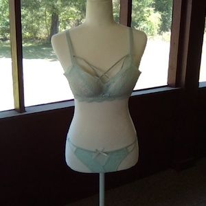 Bra Panty Set Blue 36B Medium Lingerie Underwear Size L Size 80 in Chinese.